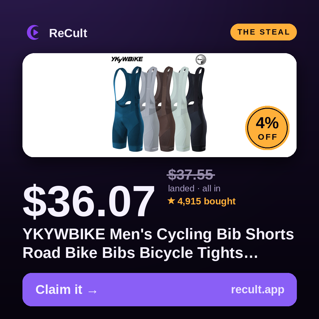 YKYWBIKE Men's Cycling Bib Shorts Road Bike Bibs Bicycle Tights…