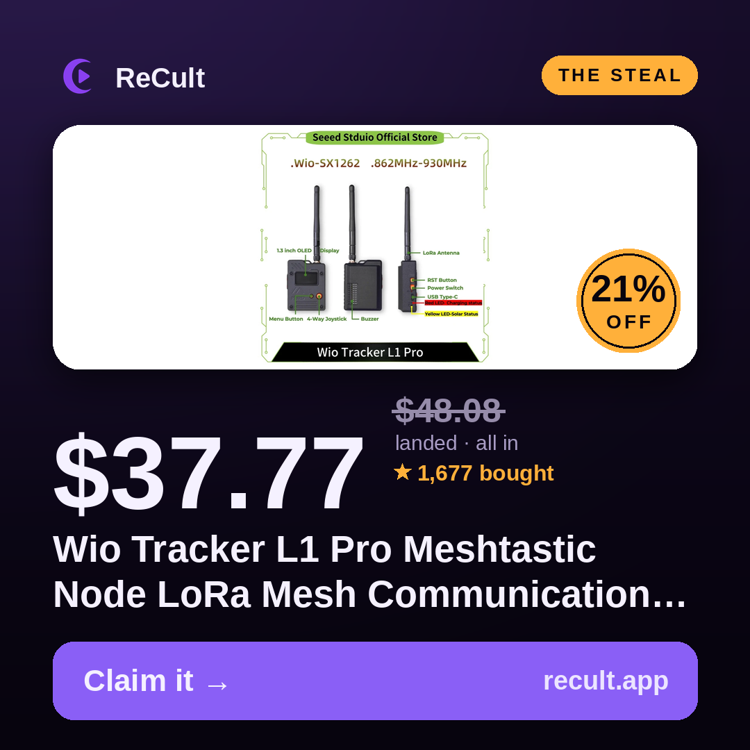Wio Tracker L1 Pro Meshtastic Node LoRa Mesh Communication 868MHz…