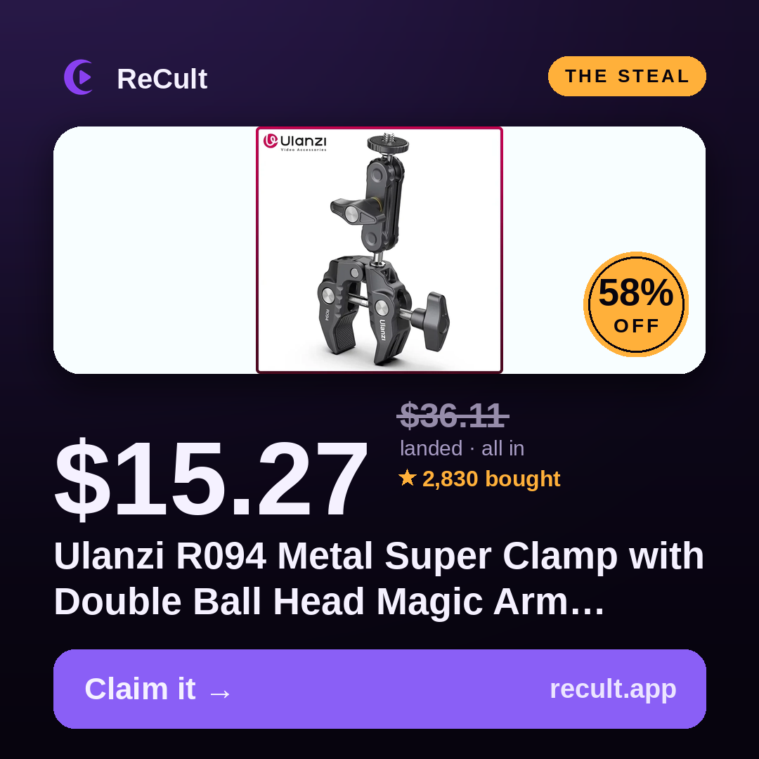 Today's ReCult Steal — a genuinely good deal at the real, all-in price.